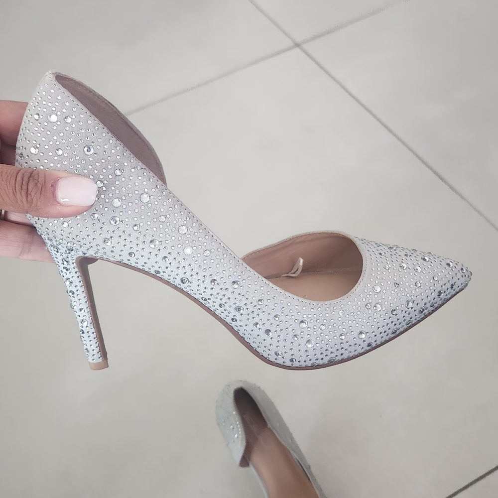 Bcbgeneration Silver Crystal Embellished Heels - image 1